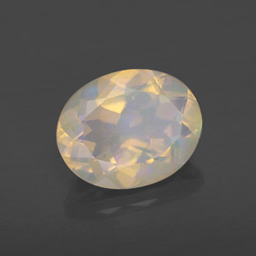 1.70 ct Multicolor Opal Stone, Natural Opal in Oval Facet Shape for Sale