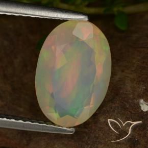 1.83 ct Multicolor Opal Stone, Natural Opal in Oval Facet Shape for Sale