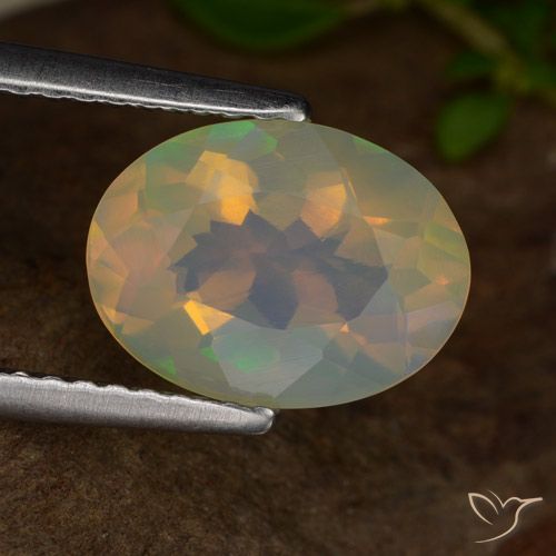 1.53ct طبيعي متعدد الألوان أوبال, بيضوي, شفاف, Photo A
