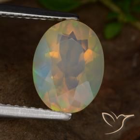 1.53 ct Multicolor Opal Stone, Natural Opal in Oval Facet Shape for Sale