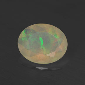 1.27 ct Multicolor Opal Stone, Natural Opal in Oval Facet Shape for Sale