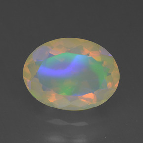 1.64 ct Multicolor Opal Gemstone, Opal Gem in Oval Facet Shape for Sale.