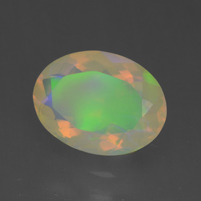 1.64 ct Multicolor Opal Stone, Natural Opal in Oval Facet Shape for Sale