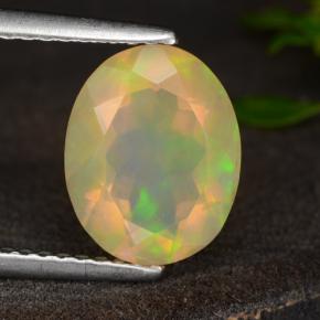1.60 ct Yellow Opal Stone, Natural Opal in Oval Facet Shape for Sale