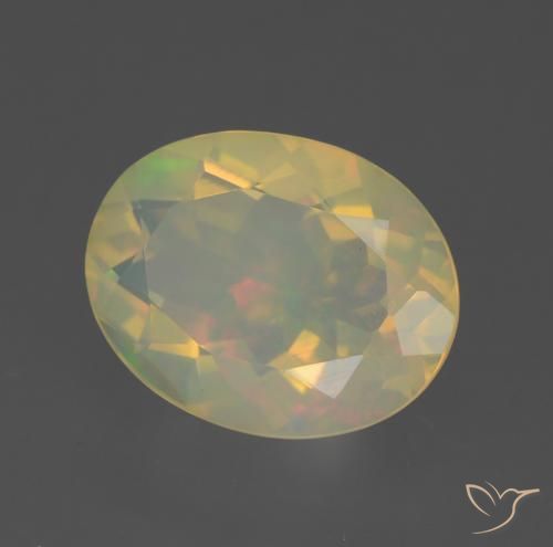 1.59 ct Multicolor Opal Stone, Natural Opal in Oval Facet Shape for Sale