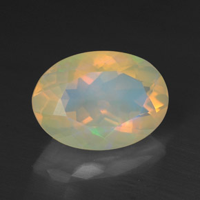 1.38 ct Multicolor Opal Stone, Natural Opal in Oval Facet Shape for Sale