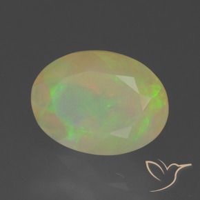 1.60 ct Multicolor Opal Stone, Natural Opal in Oval Facet Shape for Sale