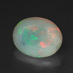1.34 ct Multicolor Opal Stone, Natural Opal in Oval Facet Shape for Sale