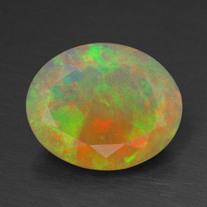 2.00 ct Multicolor Opal Gemstone, Opal Gem in Oval Facet Shape for Sale.