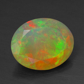 2.00 ct Multicolor Opal Stone, Natural Opal in Oval Facet Shape for Sale