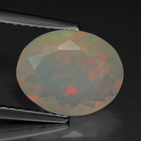 1.74 ct Multicolor Opal Stone, Natural Opal in Oval Facet Shape for Sale