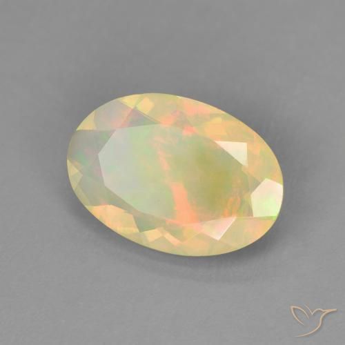 1.41 ct Multicolor Opal Stone, Natural Opal in Oval Facet Shape for Sale