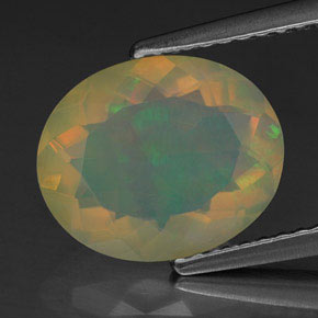 2.18 ct Multicolor Opal Gemstone, Opal Gem in Oval Facet Shape for Sale.