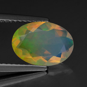 1.16 ct Multicolor Opal Stone, Natural Opal in Oval Facet Shape for Sale