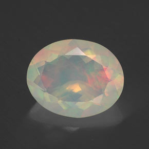2.02 ct Multicolor Opal Gemstone, Opal Gem in Oval Facet Shape for Sale.