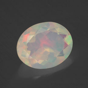2.02 ct Multicolor Opal Stone, Natural Opal in Oval Facet Shape for Sale