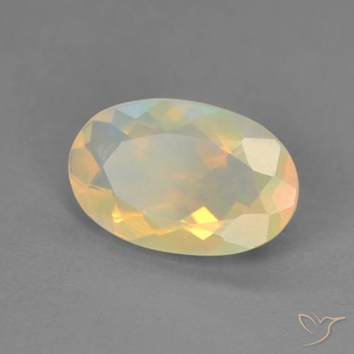 1.42 ct Multicolor Opal Stone, Natural Opal in Oval Facet Shape for Sale