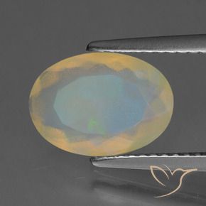 1.61 ct Multicolor Opal Stone, Natural Opal in Oval Facet Shape for Sale