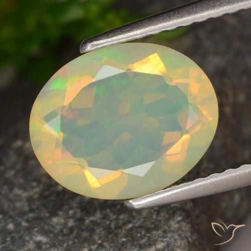 1.42ct Natural Multicolor Opal, Oval, Transparent, Photo A