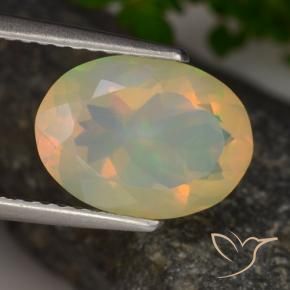 1.88 ct Multicolor Opal Stone, Natural Opal in Oval Facet Shape for Sale