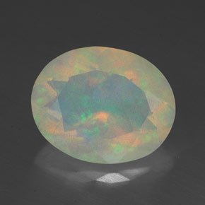 1.96 ct Multicolor Opal Gemstone, Opal Gem in Oval Facet Shape for Sale.