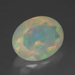 1.96 ct Multicolor Opal Stone, Natural Opal in Oval Facet Shape for Sale