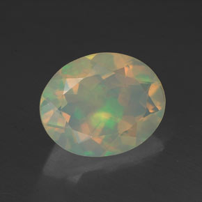 1.37 ct Multicolor Opal Stone, Natural Opal in Oval Facet Shape for Sale