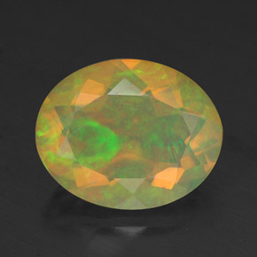 1.52 ct Multicolor Opal Gemstone, Opal Gem in Oval Facet Shape for Sale.
