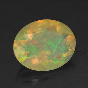 1.52 ct Multicolor Opal Stone, Natural Opal in Oval Facet Shape for Sale