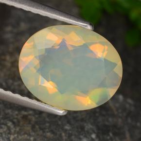 1.29 ct Multicolor Opal Stone, Natural Opal in Oval Facet Shape for Sale