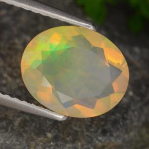 1.30 ct Multicolor Opal Stone, Natural Opal in Oval Facet Shape for Sale