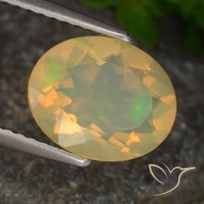 1.54 ct Multicolor Opal Stone, Natural Opal in Oval Facet Shape for Sale