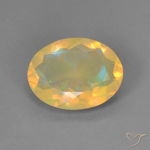 1.69 ct Multicolor Opal Stone, Natural Opal in Oval Facet Shape for Sale