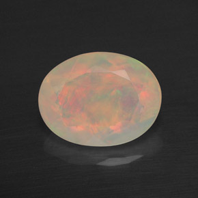 1.53 ct Multicolor Opal Gemstone, Opal Gem in Oval Facet Shape for Sale.