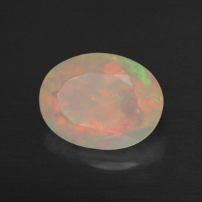 1.53 ct Multicolor Opal Stone, Natural Opal in Oval Facet Shape for Sale