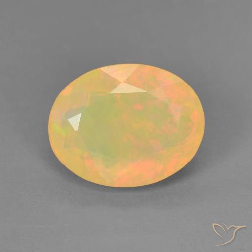 1.75 ct Multicolor Opal Gemstone, Opal Gem in Oval Facet Shape for Sale.