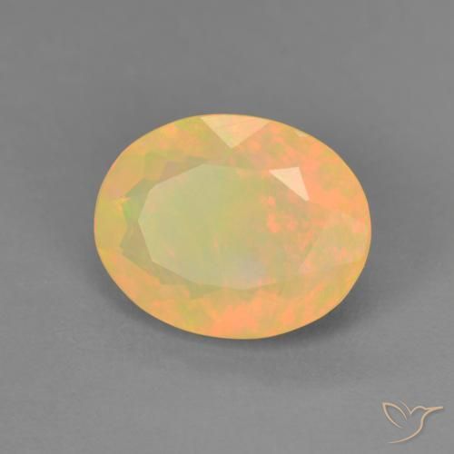 1.75 ct Multicolor Opal Stone, Natural Opal in Oval Facet Shape for Sale