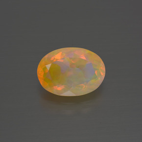 1.62 ct Multicolor Opal Gemstone, Opal Gem in Oval Facet Shape for Sale.