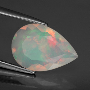 1.59 ct Multicolor Opal Stone, Natural Opal in Pear Facet Shape for Sale