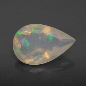 1.60 ct Multicolor Opal Gemstone, Opal Gem in Pear Facet Shape for Sale.
