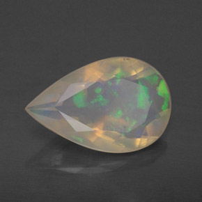 1.60 ct Multicolor Opal Stone, Natural Opal in Pear Facet Shape for Sale