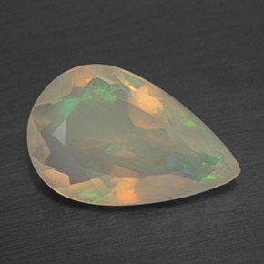 1.99 ct Multicolor Opal Gemstone, Opal Gem in Pear Facet Shape for Sale.