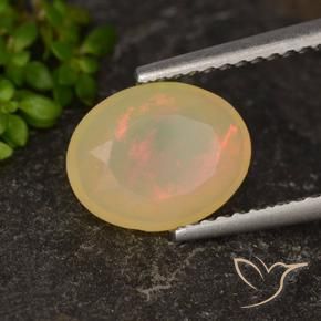 1.34 ct Multicolor Opal Stone, Natural Opal in Oval Facet Shape for Sale