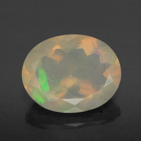 1.59 ct Multicolor Opal Gemstone, Opal Gem in Oval Facet Shape for Sale.