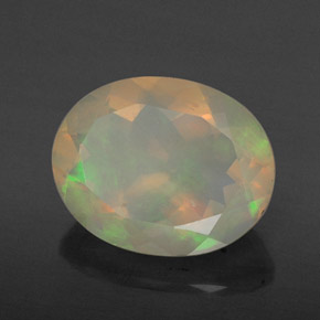 1.59 ct Multicolor Opal Stone, Natural Opal in Oval Facet Shape for Sale