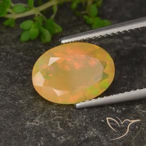 1.87 ct Multicolor Opal Stone, Natural Opal in Oval Facet Shape for Sale