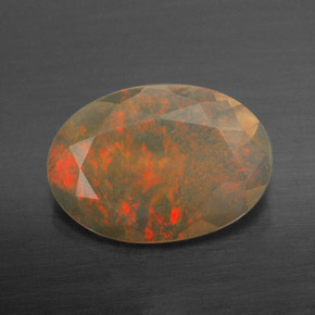 1.20 ct Multicolor Opal Gemstone, Opal Gem in Oval Facet Shape for Sale.