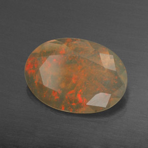 1.20 ct Multicolor Opal Stone, Natural Opal in Oval Facet Shape for Sale