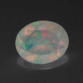 1.88 ct Multicolor Opal Gemstone, Opal Gem in Oval Facet Shape for Sale.
