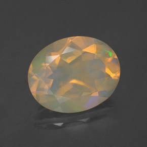 1.63 ct Multicolor Opal Stone, Natural Opal in Oval Facet Shape for Sale